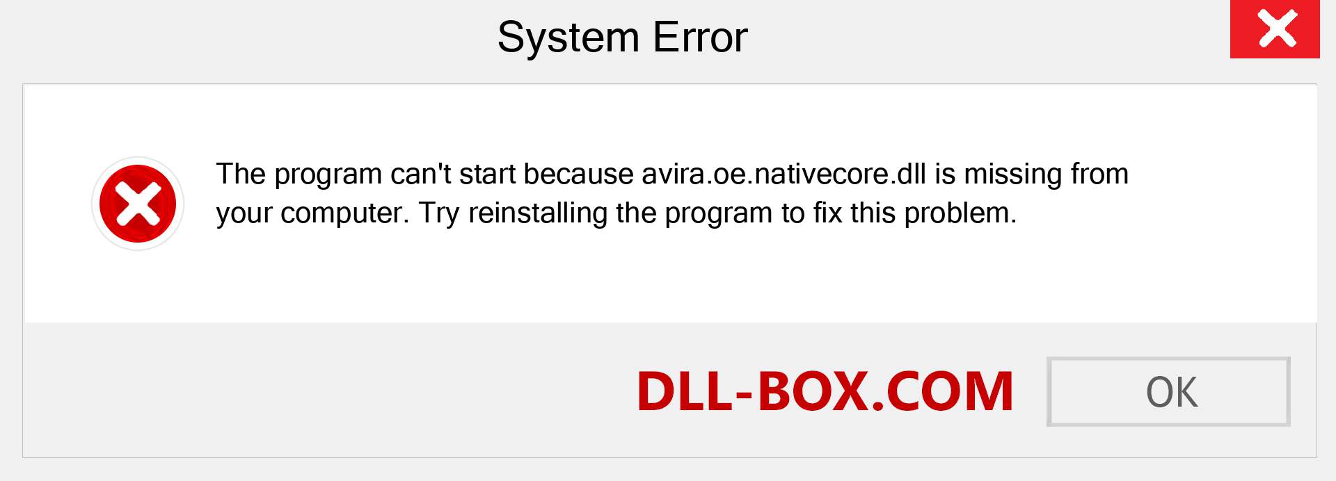  avira.oe.nativecore.dll file is missing?. Download for Windows 7, 8, 10 - Fix  avira.oe.nativecore dll Missing Error on Windows, photos, images